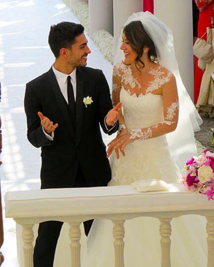Mino Fulco and Katia Ancelotti, during their wedding ceremony.